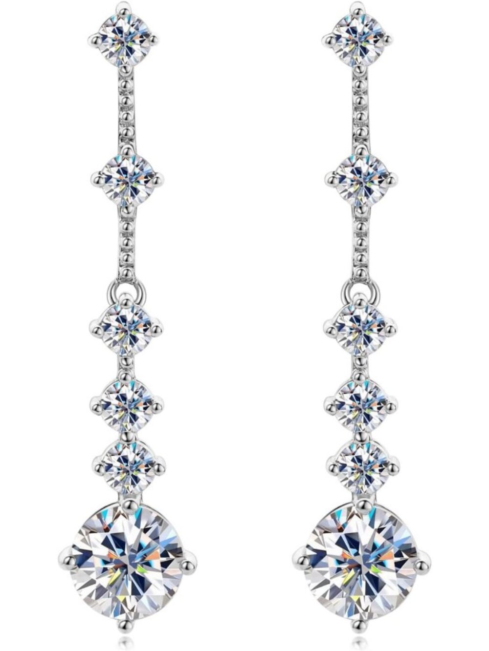 Elegant Moissanite Dangle Earrings, 925 Sterling Silver, Gold Plated Drop